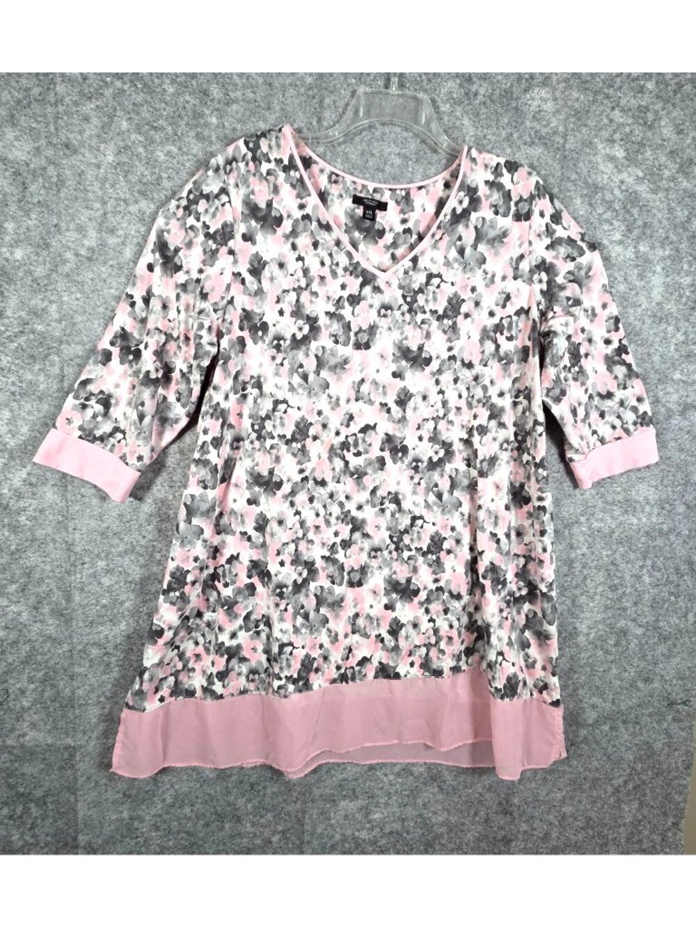 Simply Vera Vera Wang Pajama Dress Womens XXL Pink Floral Sleep Shirt Nightgown